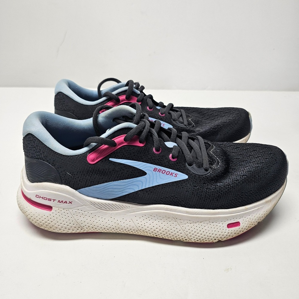 Brooks Ghost Max Women's Running Shoes Size 7 B Sneakers Black Pink 1203951B082